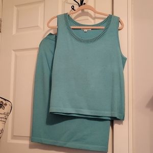 2 pc St John's in turquoise blue